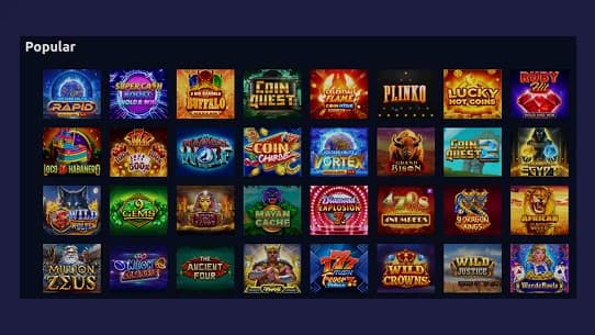sweepstakes casino games selection