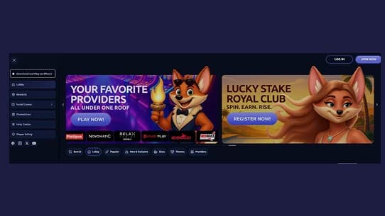 sweepstakes casino platform homepage