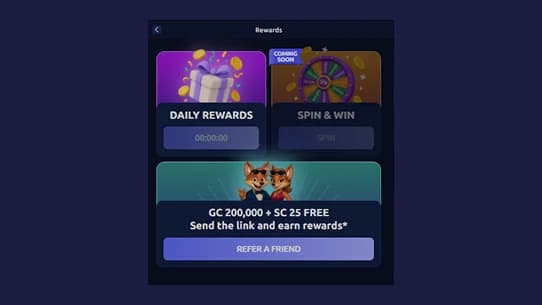 sweepstakes rewards page