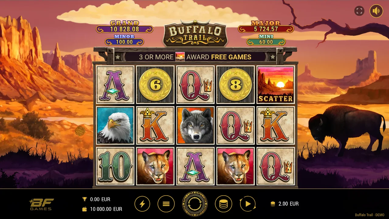 Buffalo Trail Cash Mesh LINK slot game by BF Games