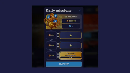 daily missions popup with grand prize rewards