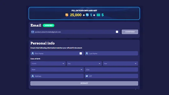 user registration form