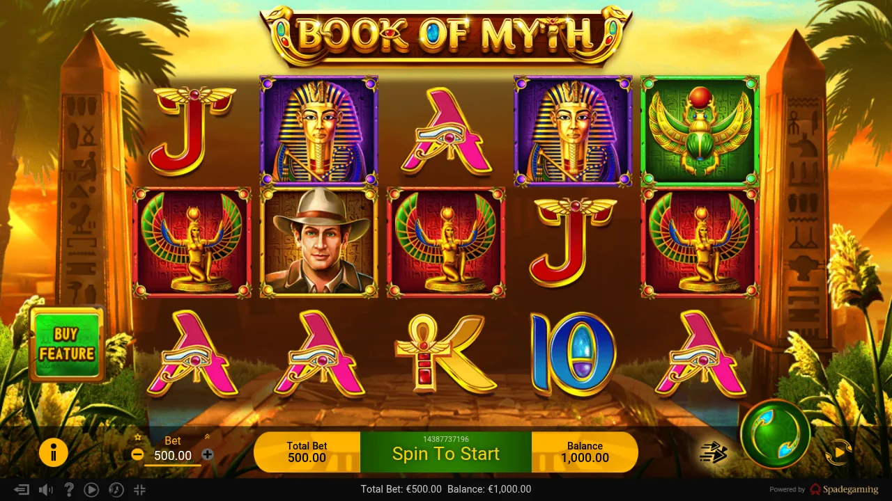 Book of Myth slot game by Spadegaming