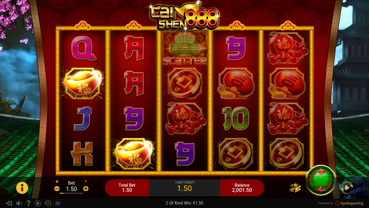 Cai Shen 888 slot game by Spadegaming