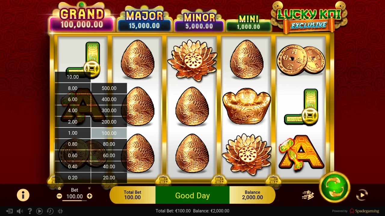 Lucky Koi slot game by Spadegaming