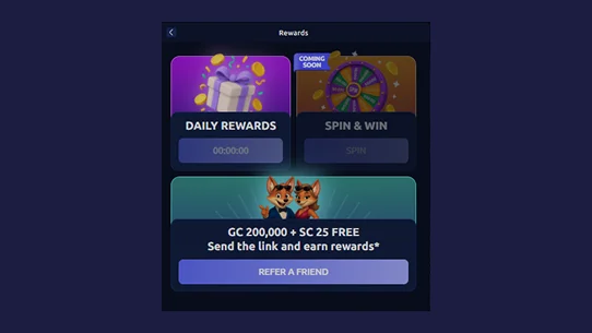 sweepstakes rewards page